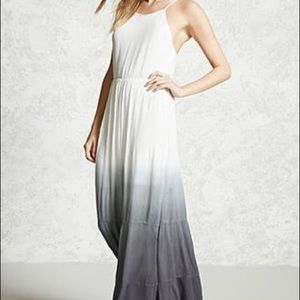 Ombré White and Grey Maxi Dress